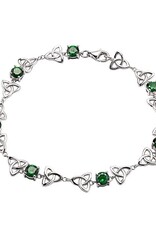 BRACELETS & BANGLES SHANORE STERLING & EMERALD CZ TRINITY BRACELET