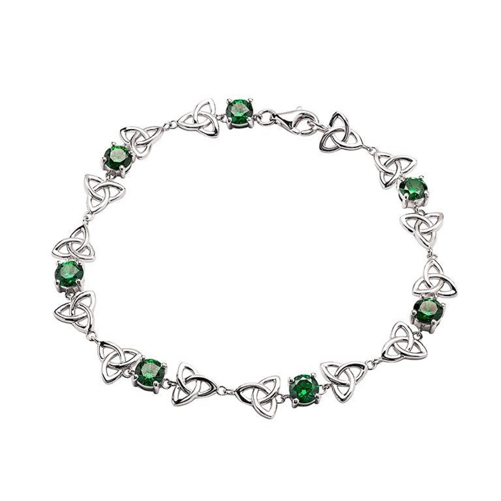 BRACELETS & BANGLES SHANORE STERLING & EMERALD CZ TRINITY BRACELET