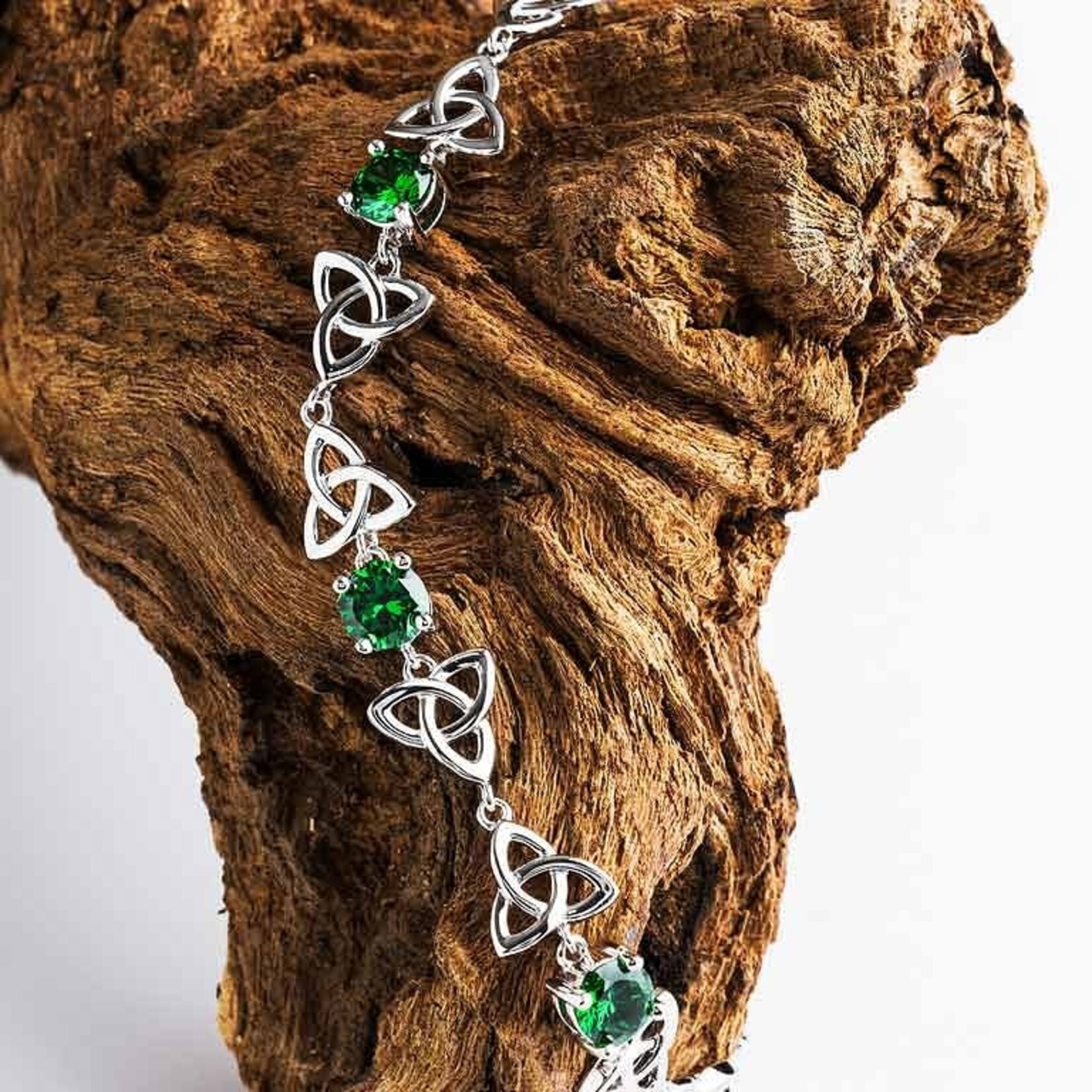 BRACELETS & BANGLES SHANORE STERLING & EMERALD CZ TRINITY BRACELET