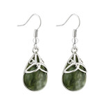 EARRINGS SOLVAR RHODIUM & CONNEMARA TRINITY DROP EARRINGS