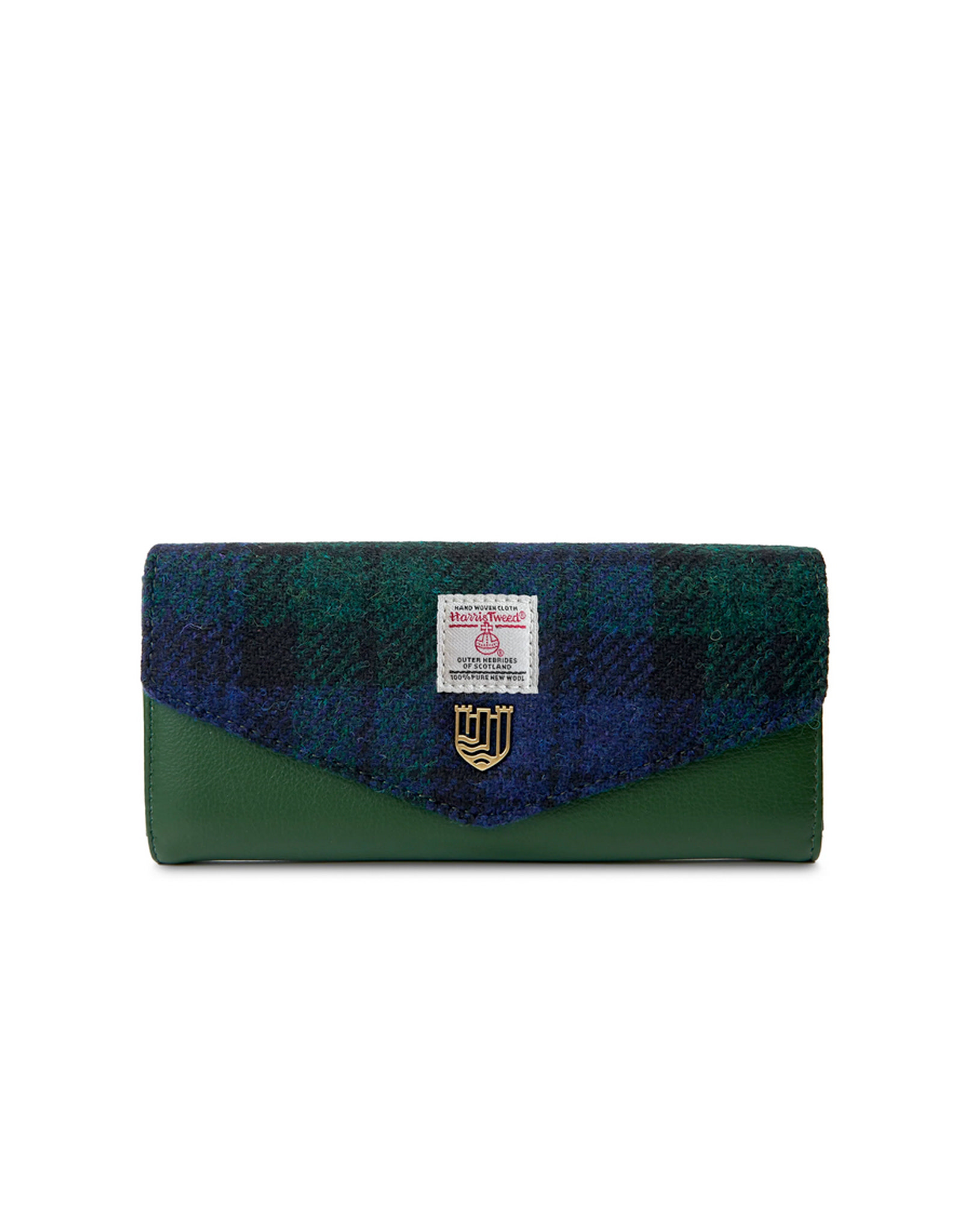 ACCESSORIES ISLANDER LRG CLASP PURSE WALLET w HARRIS TWEED Black Watch