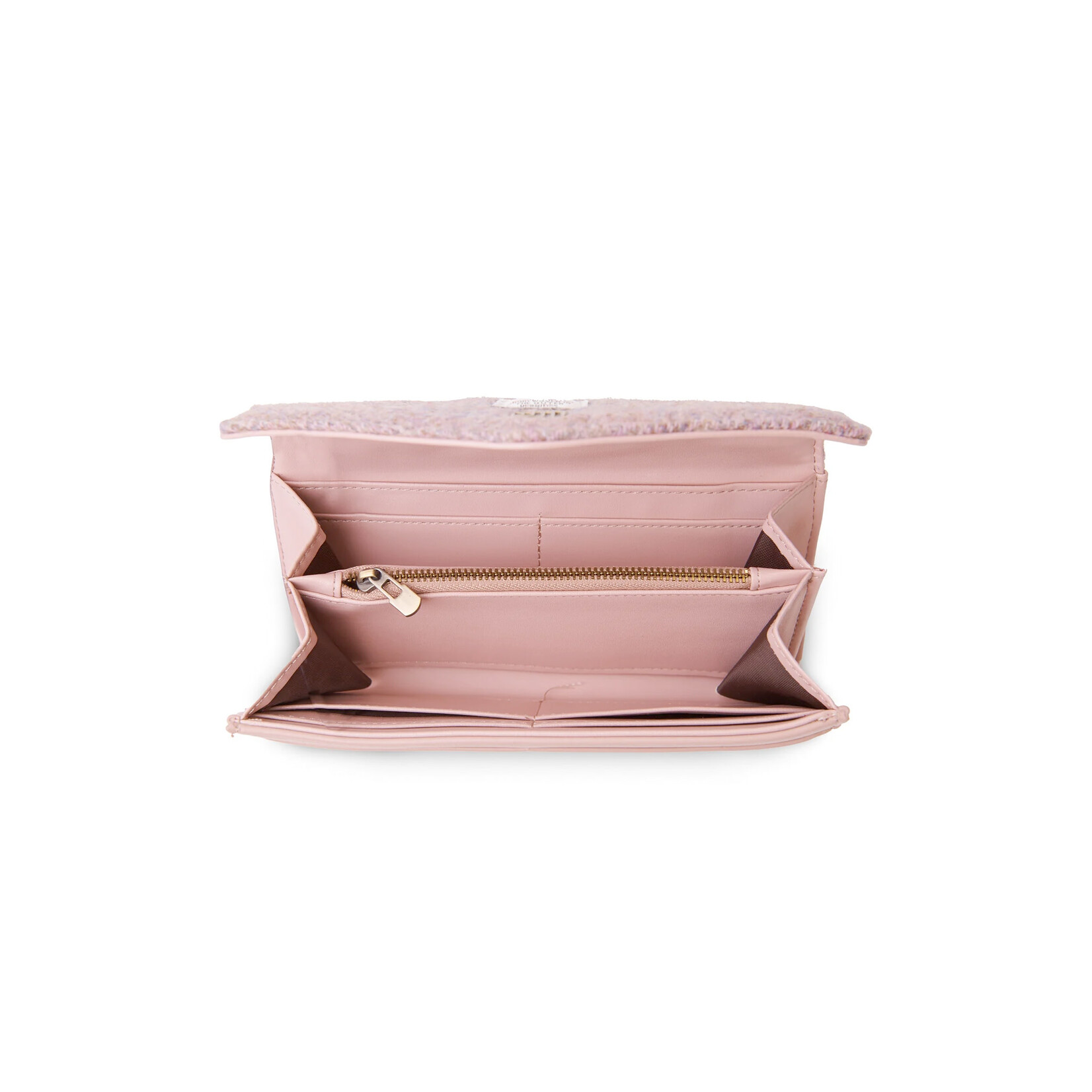 ACCESSORIES ISLANDER LRG CLASP PURSE WALLET w HARRIS TWEED Pink & Blue Tartan