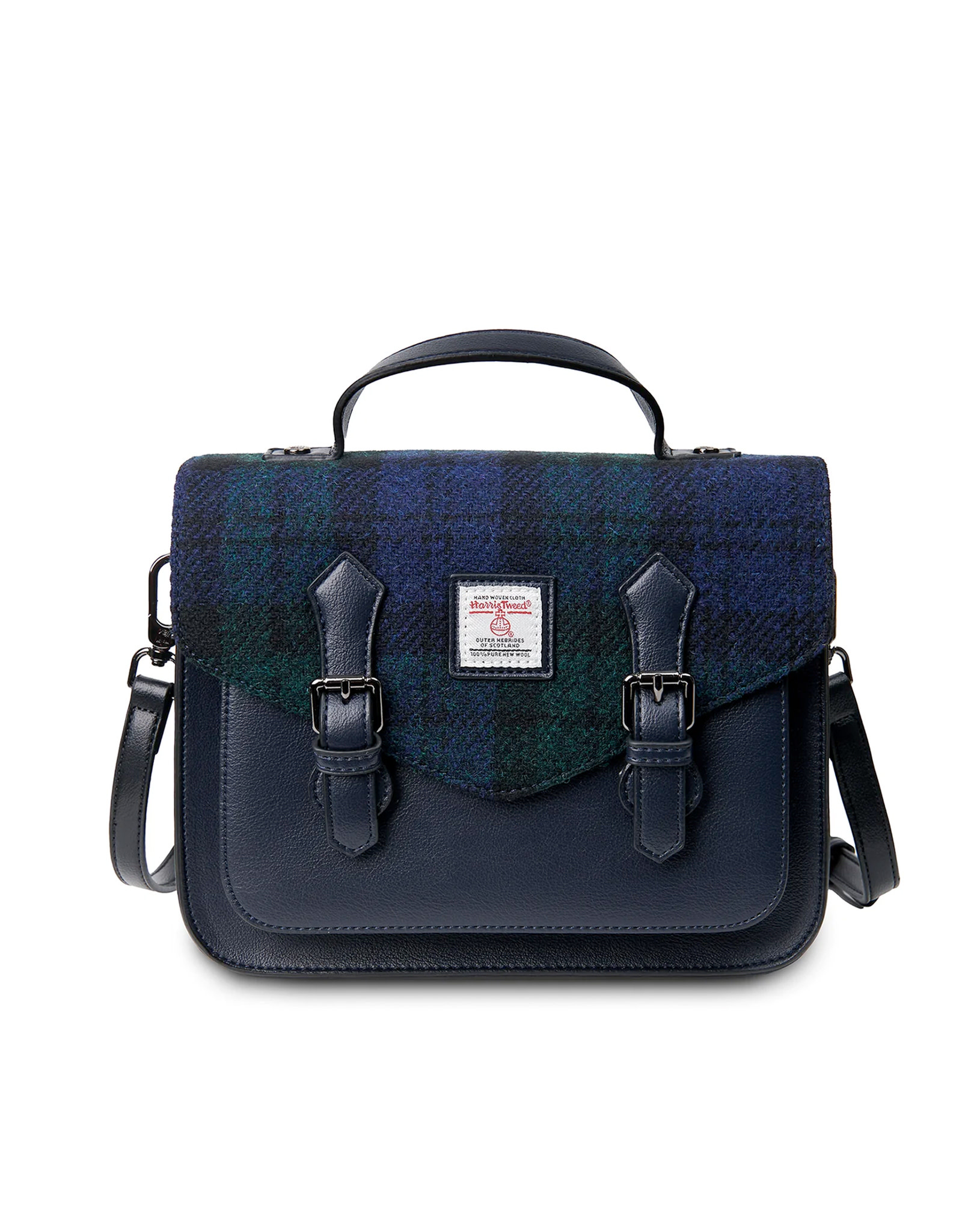 ACCESSORIES ISLANDER MEDIUM CALTON SATCHEL w HARRIS TWEED Black Watch