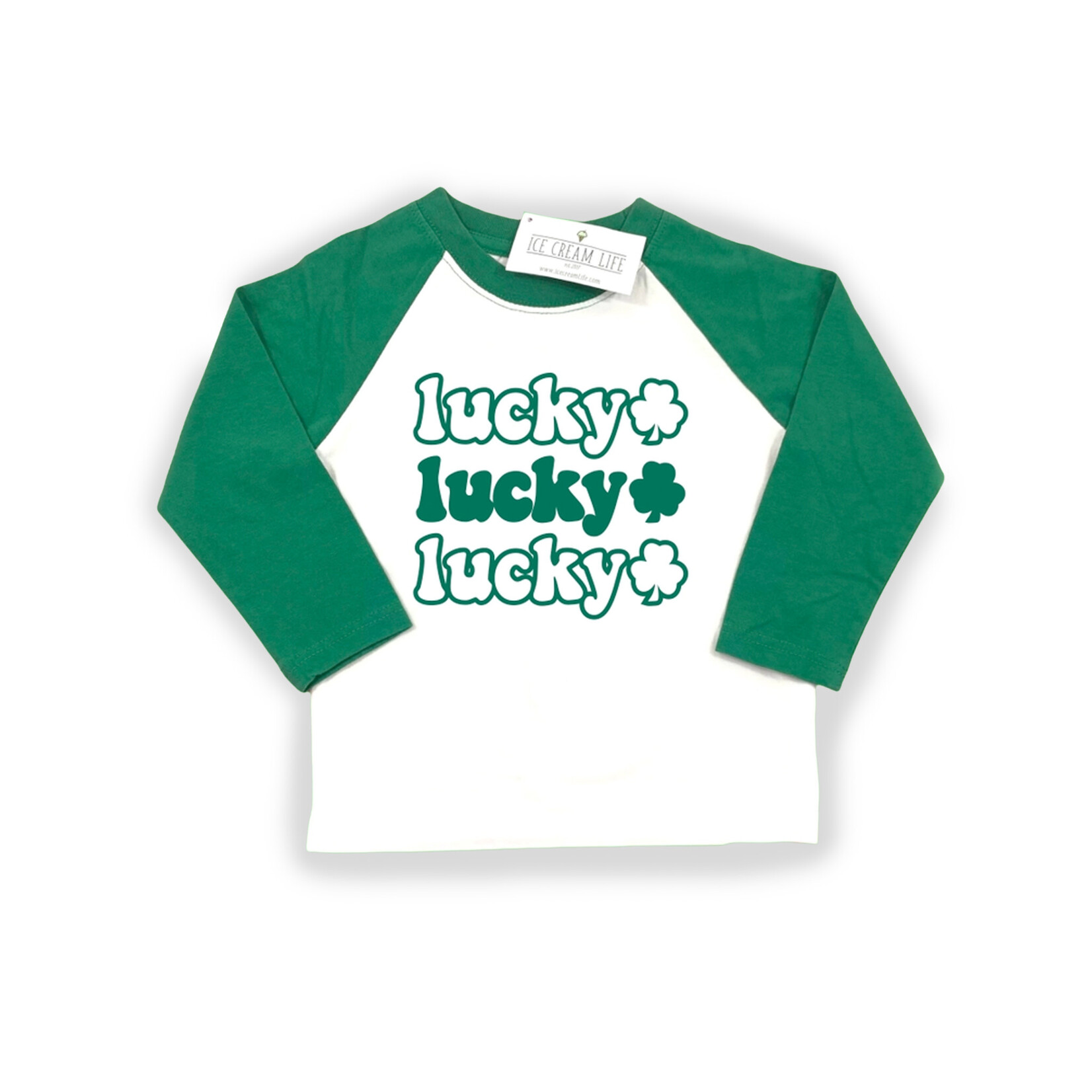 KIDS CLOTHES KIDS RAGLAN - REPEATING 'LUCKY'