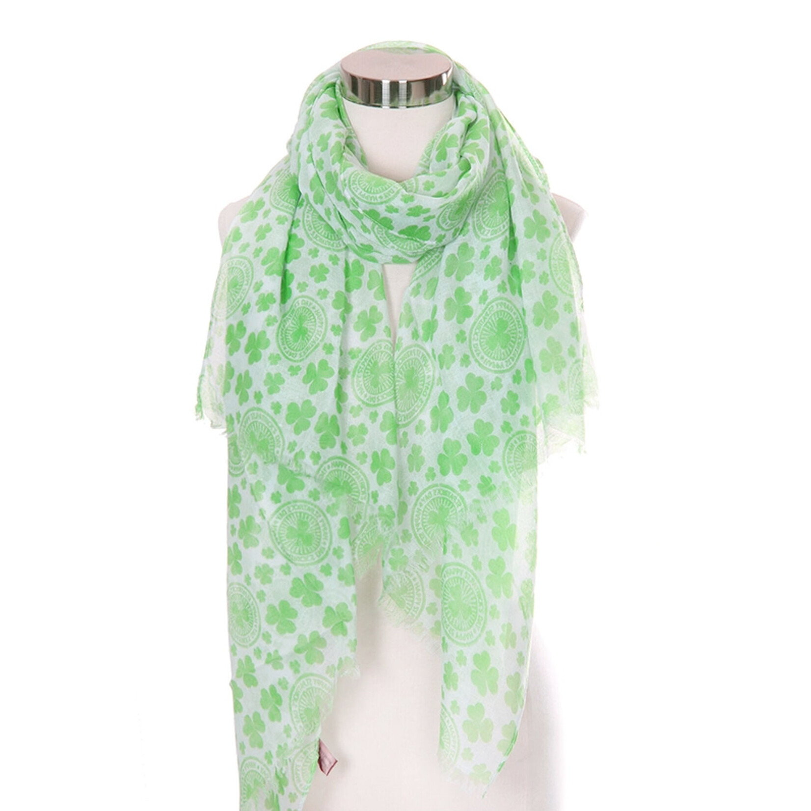 ST PATRICK'S DAY NOVELTY ST PATS SHAMROCK SCARF - White