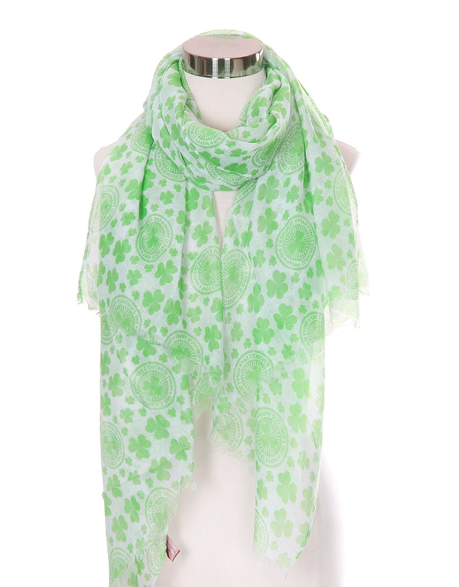 ST PATRICK'S DAY NOVELTY ST PATS SHAMROCK SCARF - White