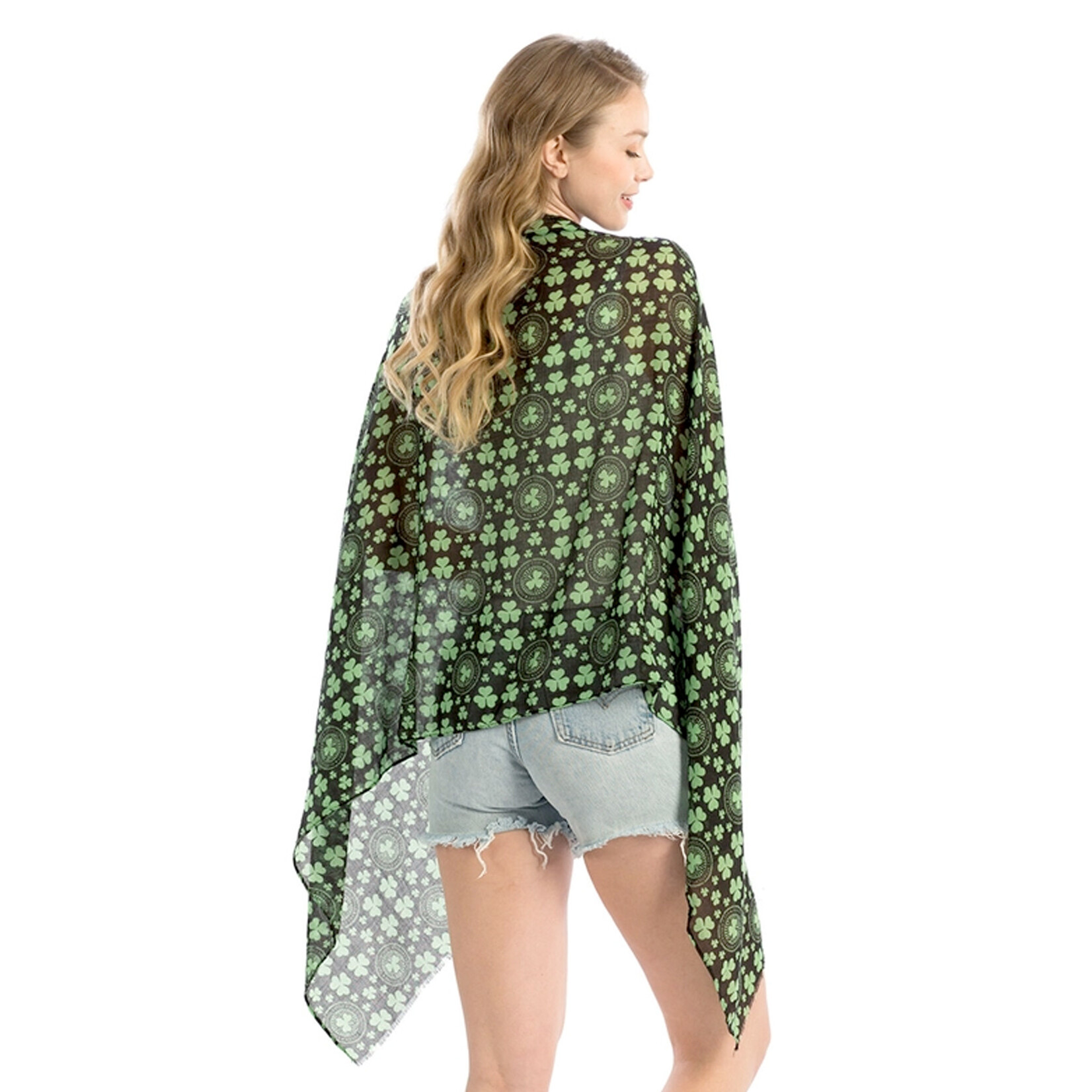 ST PATRICK'S DAY NOVELTY ST PATS SHAMROCK SCARF - Black