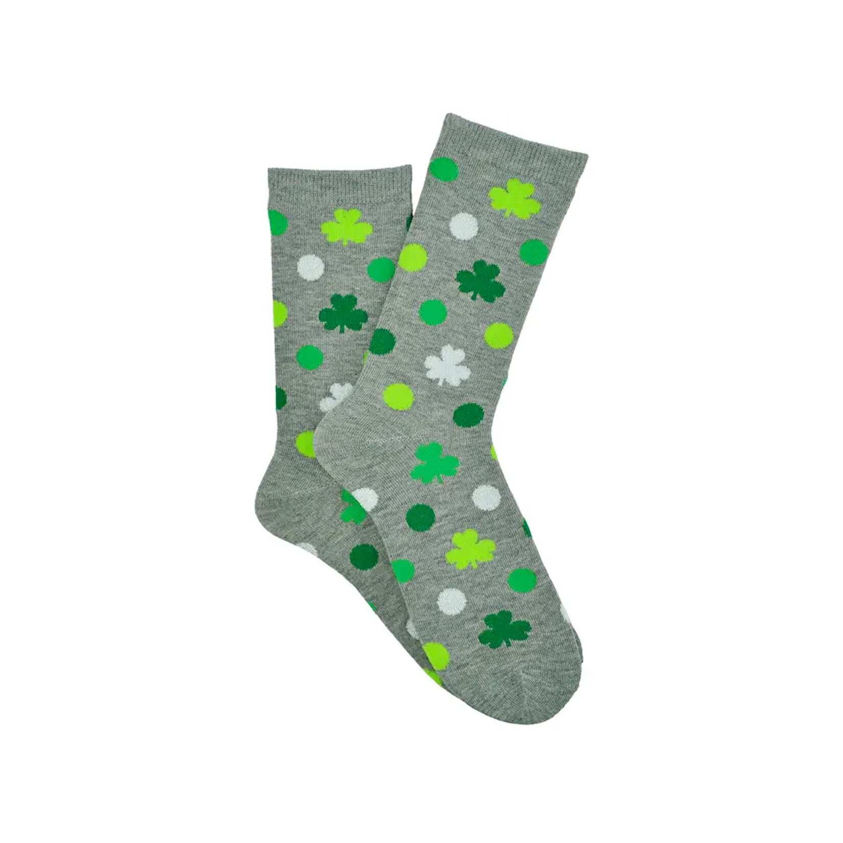 ST PATRICK'S DAY NOVELTY ST PATS SHAMROCK POLKA DOT  SOCKS