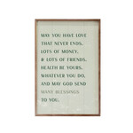 PLAQUES & GIFTS MAY YOU HAVE LOVE BLESSING - Framed Decor 10 x 16