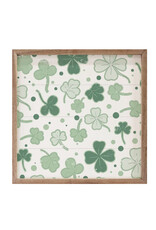 PLAQUES & GIFTS PATTERN SHAMROCK CLOVER - Framed Decor 4 x 4