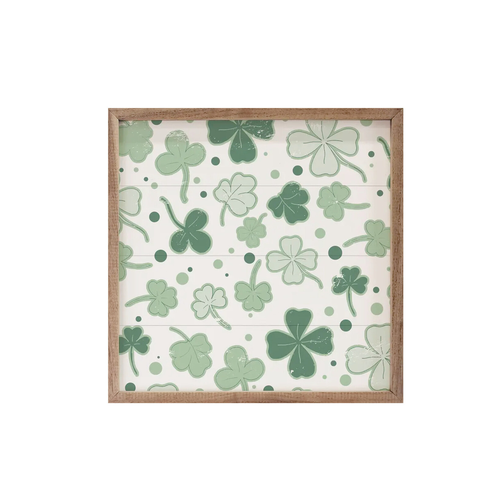 PLAQUES & GIFTS PATTERN SHAMROCK CLOVER - Framed Decor 4 x 4