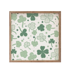 PLAQUES & GIFTS PATTERN SHAMROCK CLOVER - Framed Decor 4 x 4