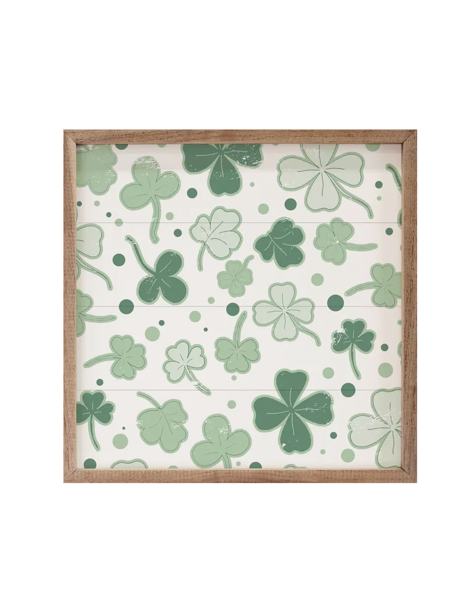 PLAQUES & GIFTS PATTERN SHAMROCK CLOVER - Framed Decor 4 x 4