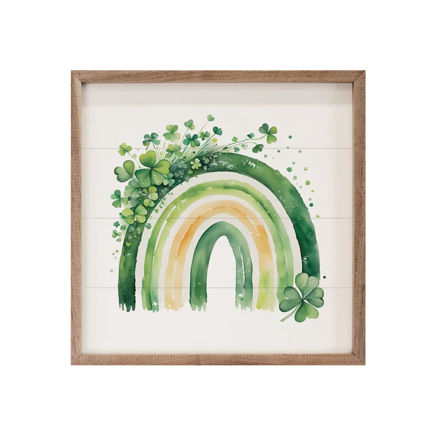 PLAQUES & GIFTS RAINBOW & CLOVER - Framed Decor 8 x 8