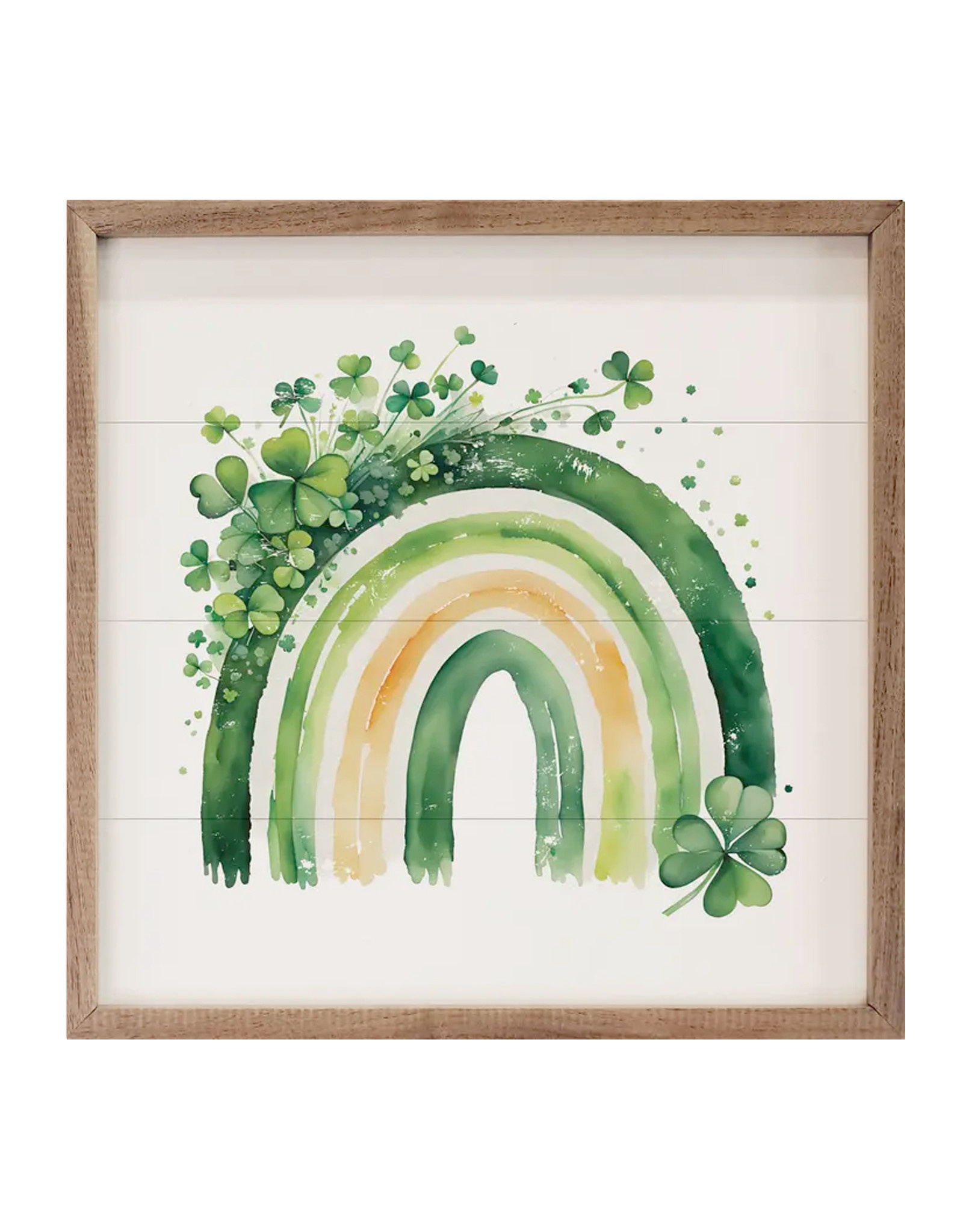 PLAQUES & GIFTS RAINBOW & CLOVER - Framed Decor 8 x 8