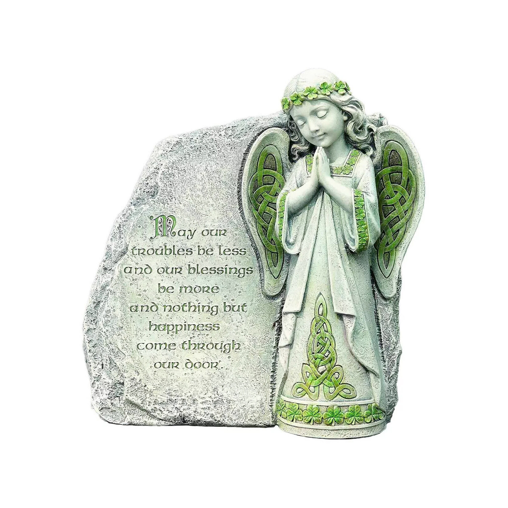 GARDEN CELTIC GARDEN ANGEL w.  BLESSING STONE
