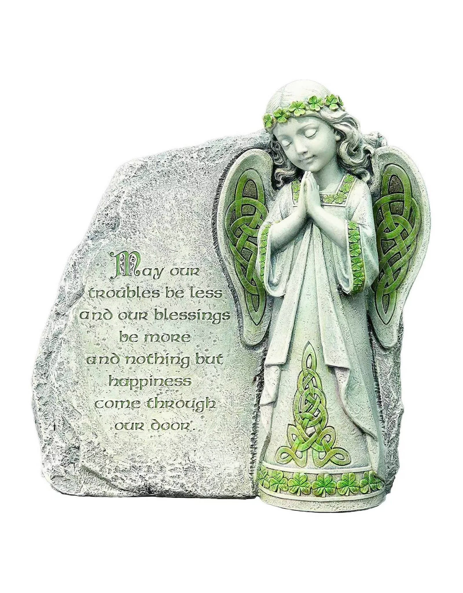 GARDEN CELTIC GARDEN ANGEL w.  BLESSING STONE