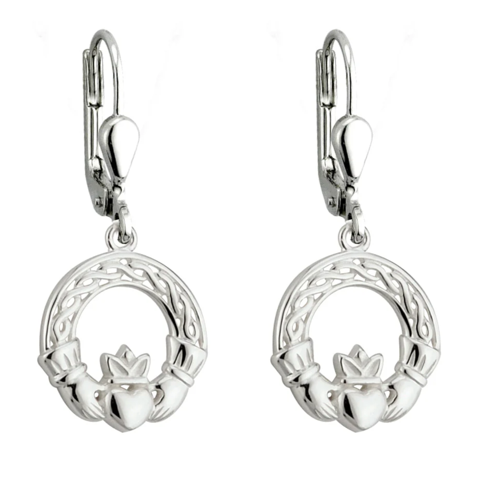 EARRINGS SOLVAR STERLING CELTIC CLADDAGH DROP EARRINGS