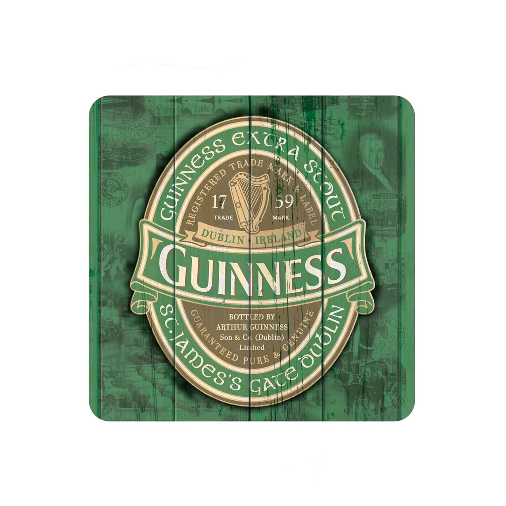 BARWARE GUINNESS SINGLE COASTER - Nostalgic Grn Label