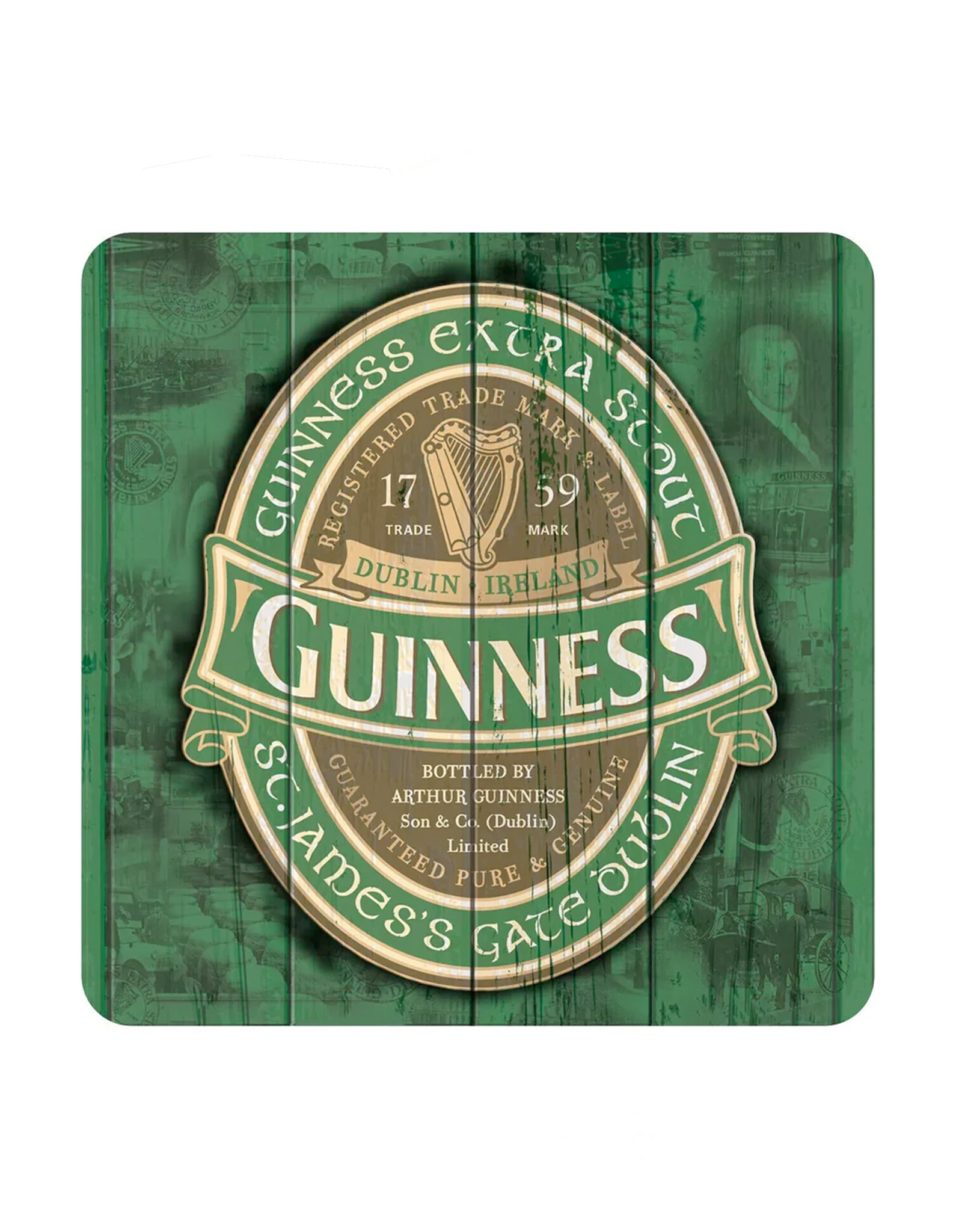 BARWARE GUINNESS SINGLE COASTER - Nostalgic Grn Label