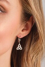 EARRINGS SOLVAR SILVER FLUSH SET CZ TRINITY DROP EARRINGS
