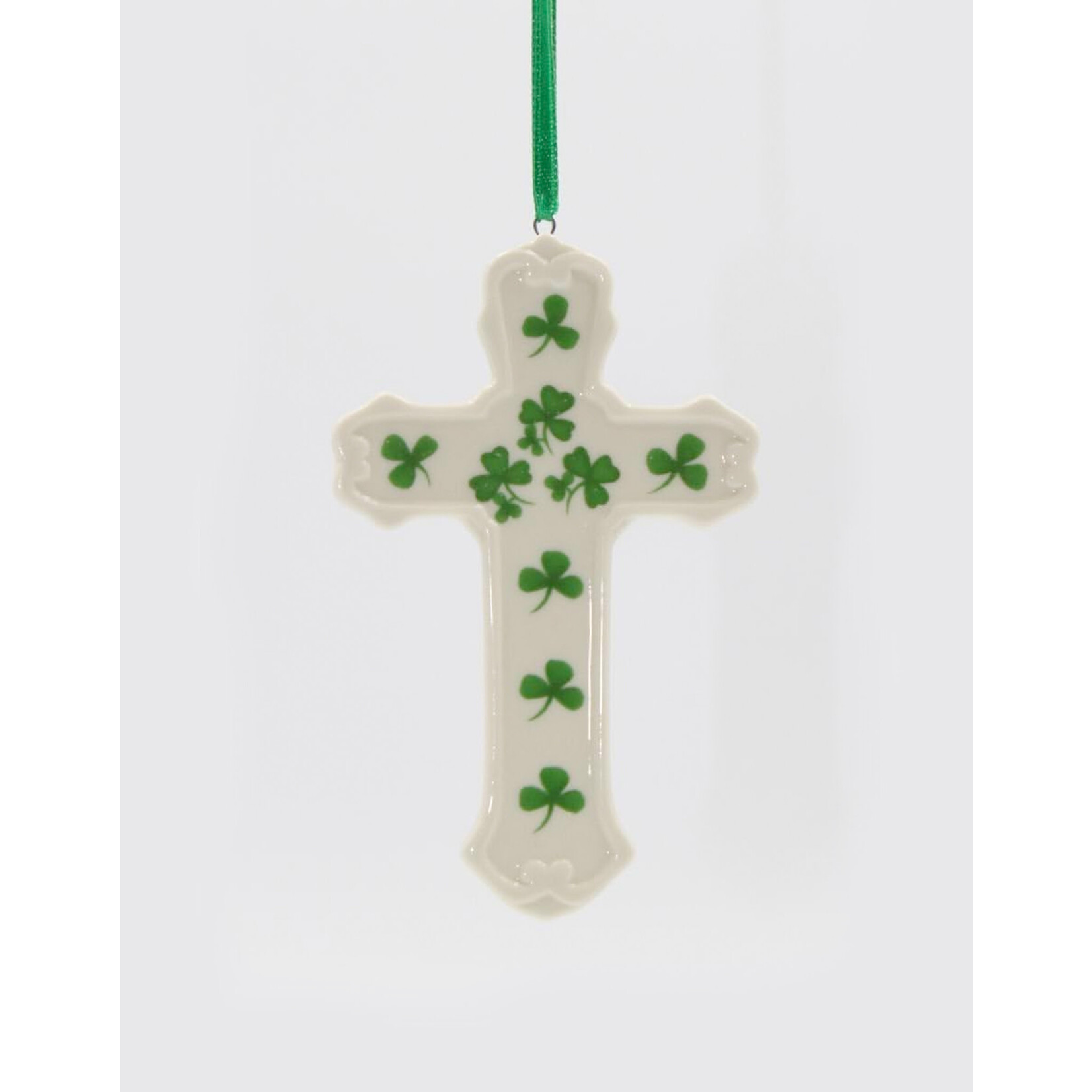 RELIGIOUS SHAMROCK CROSS ORNAMENT