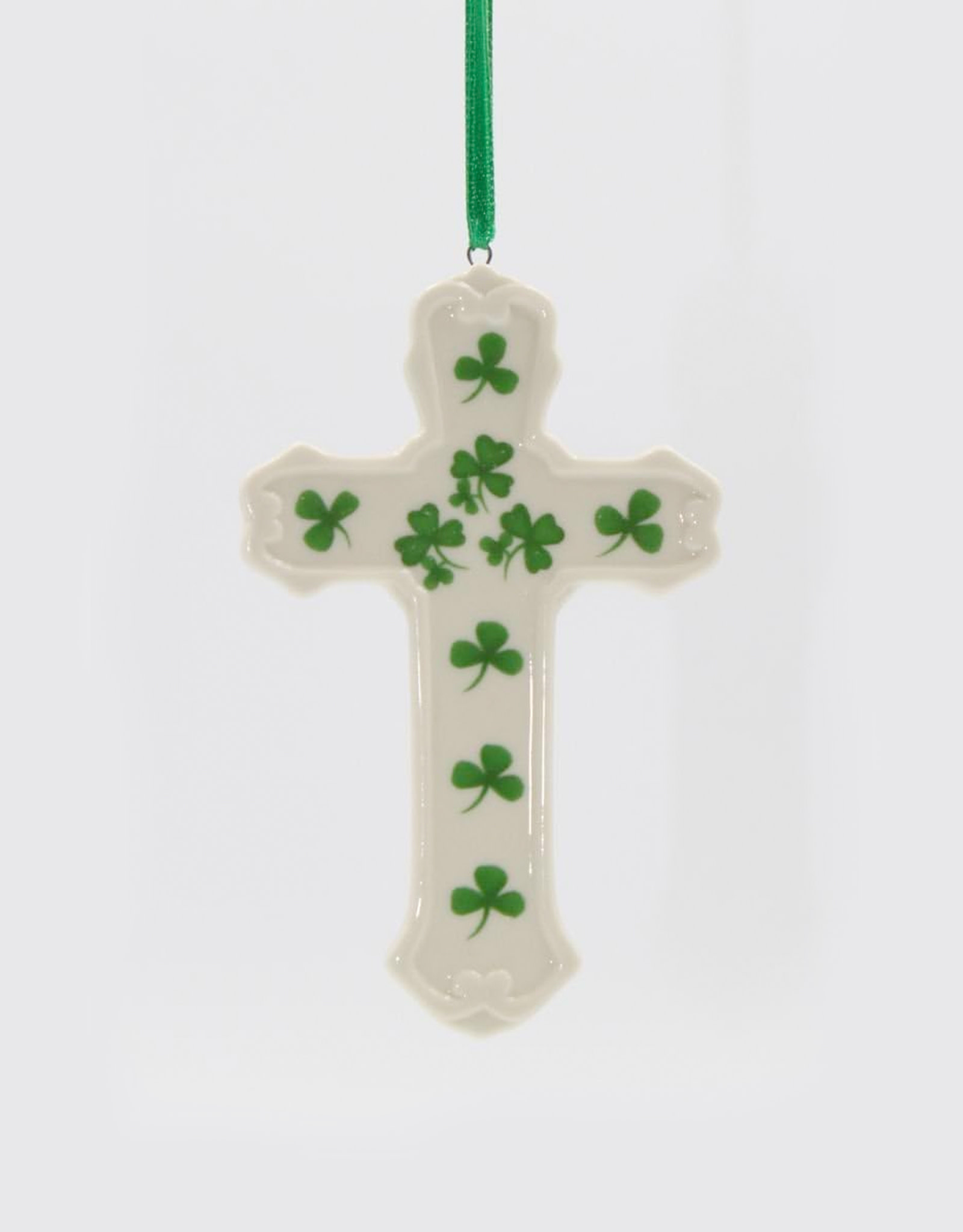 RELIGIOUS SHAMROCK CROSS ORNAMENT