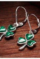 EARRINGS SHANORE STERLING & MALACHITE SHAMROCK DROP EARRINGS