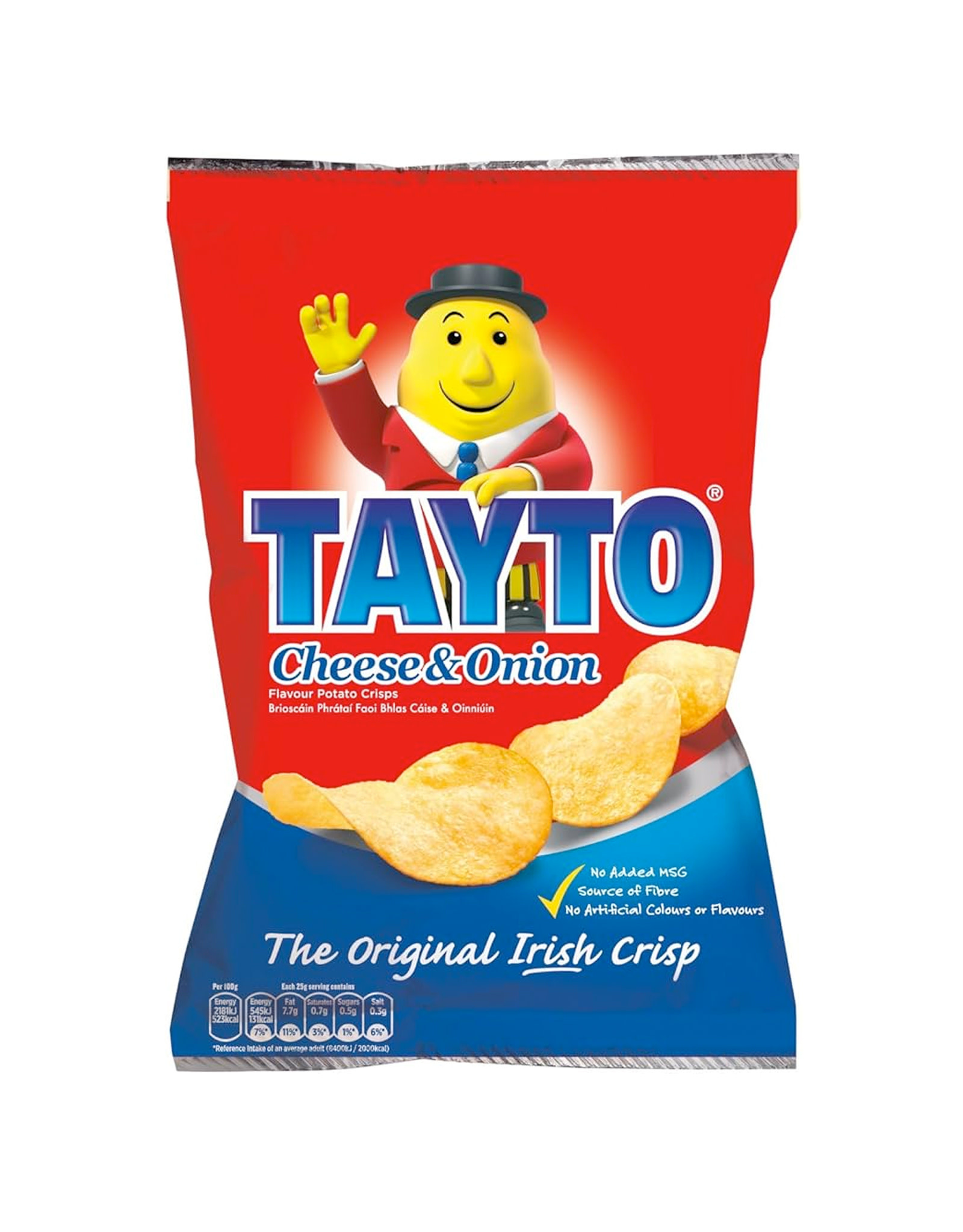 CRISPS / CHIPS TAYTO CHEESE & ONION SHAREBAG (125g)