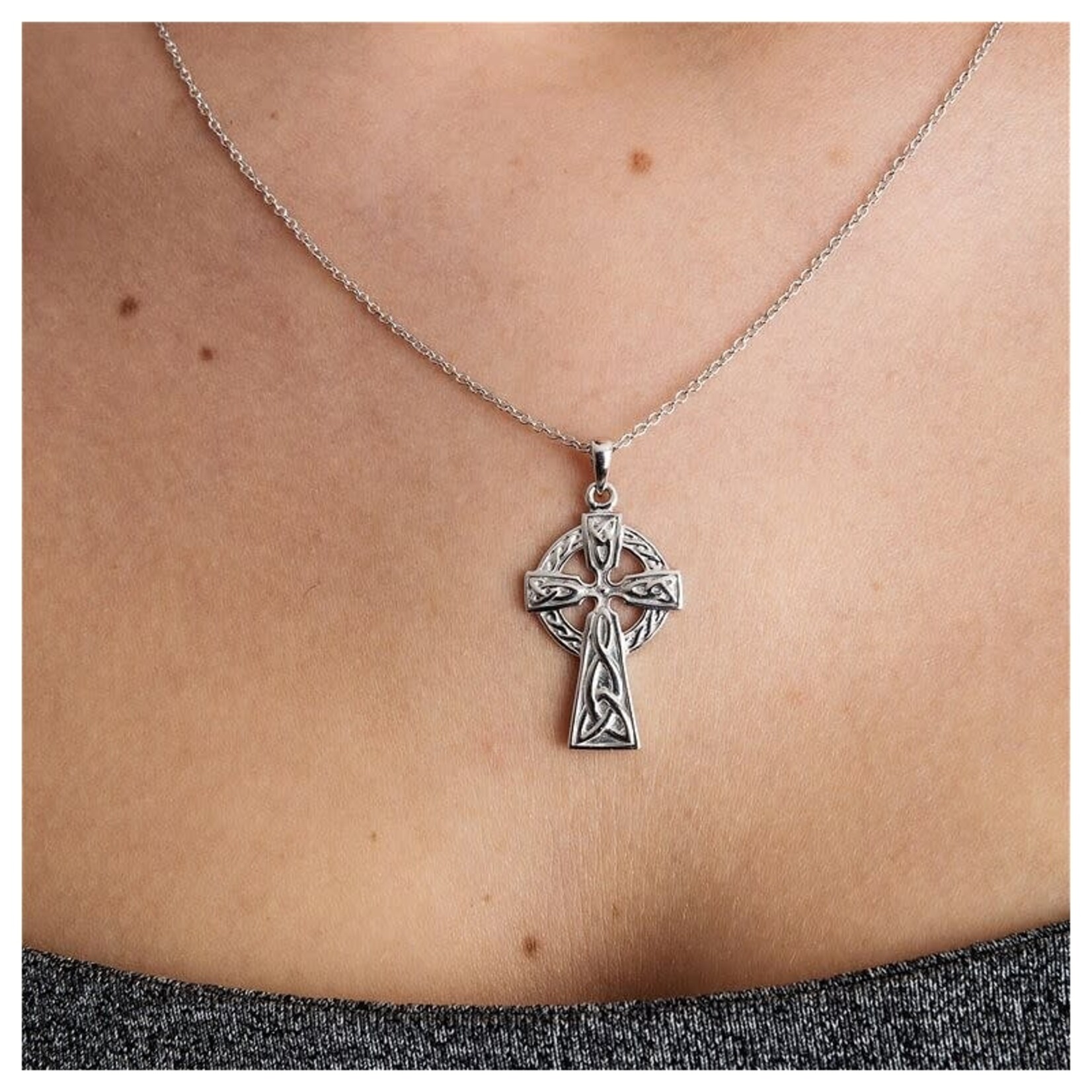 CELTIC CROSSES SHANORE STERLING DOUBLE SIDED CELTIC CROSS