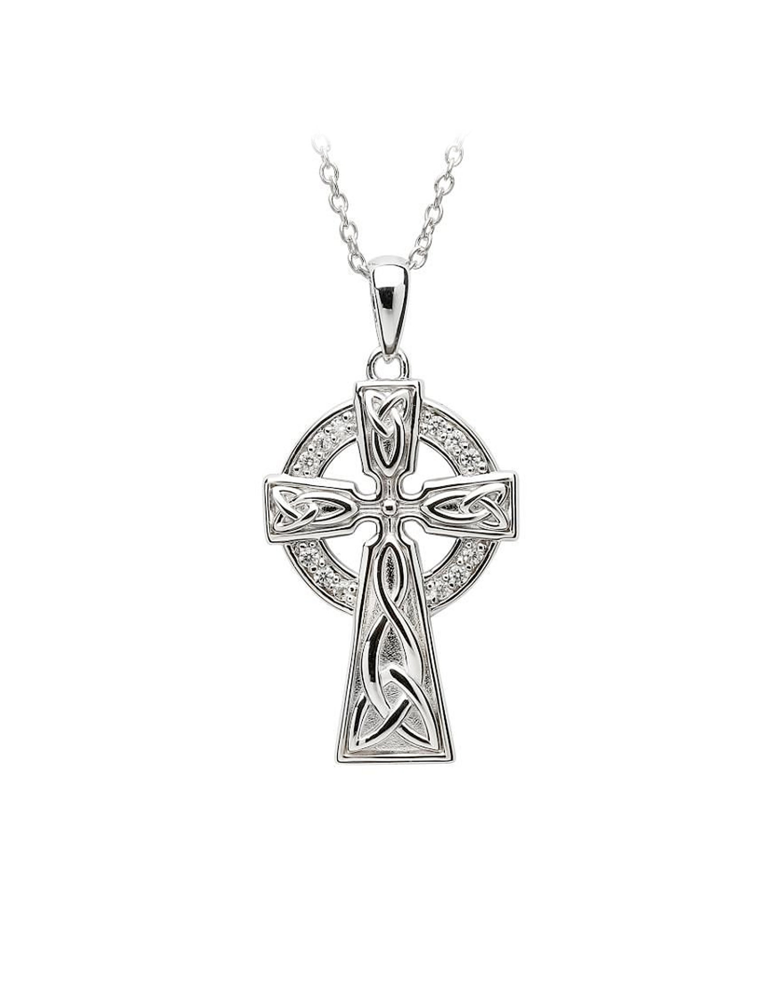 CROSSES SHANORE STERLING PAVE LRG CELTIC CROSS with CZs