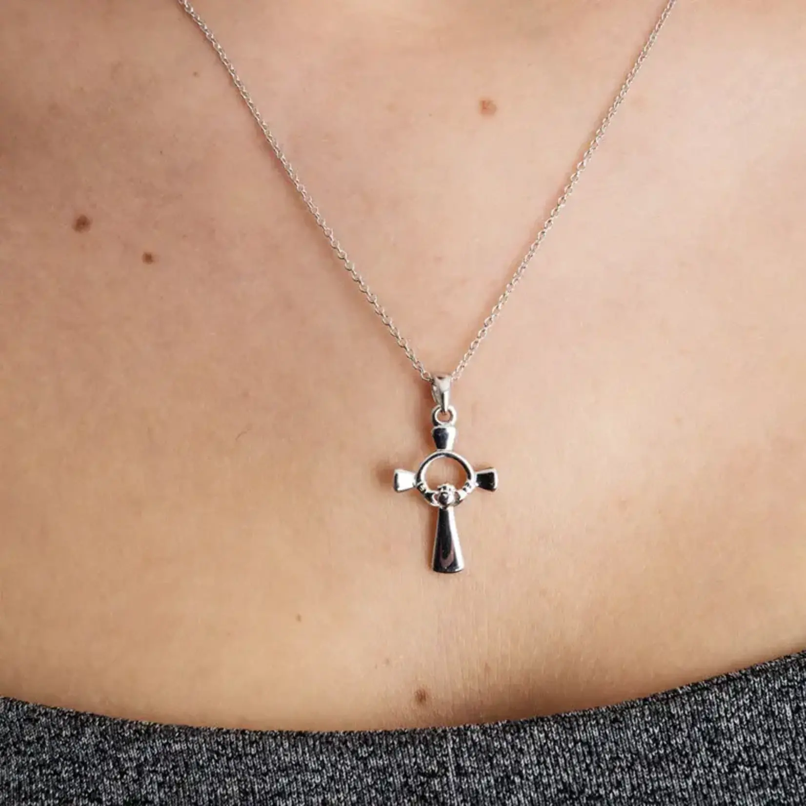 CROSSES SHANORE STERLING CLADDAGH CROSS