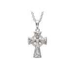 CROSSES SHANORE STERLING CELTIC CROSS PENDANT w WHT CRYSTALS