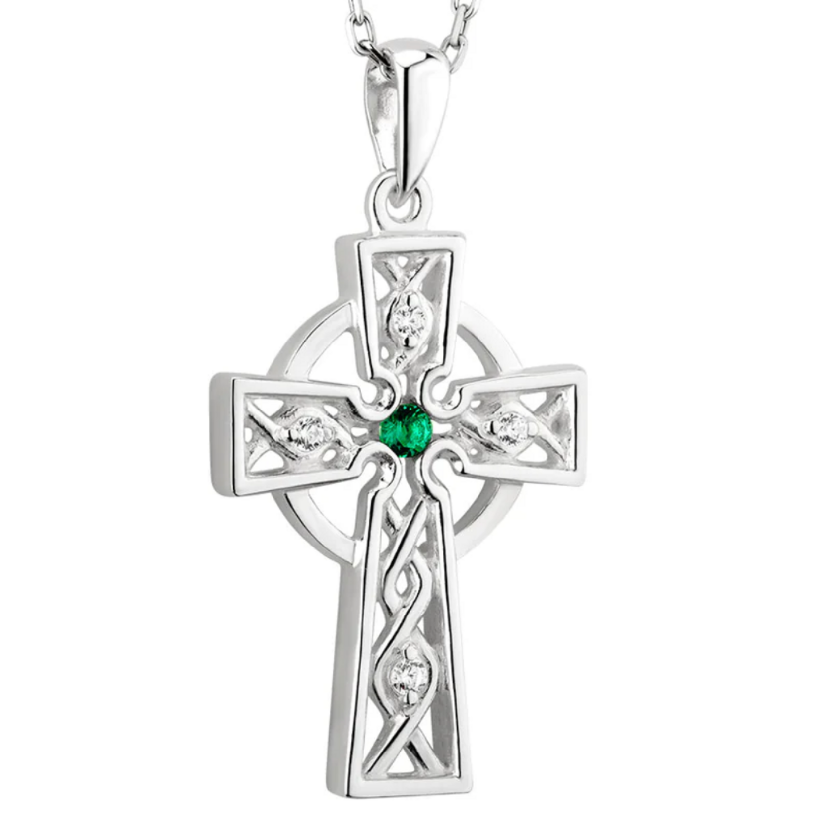 PENDANTS & NECKLACES SOLVAR STERLING & CZ CELTIC CROSS PENDANT