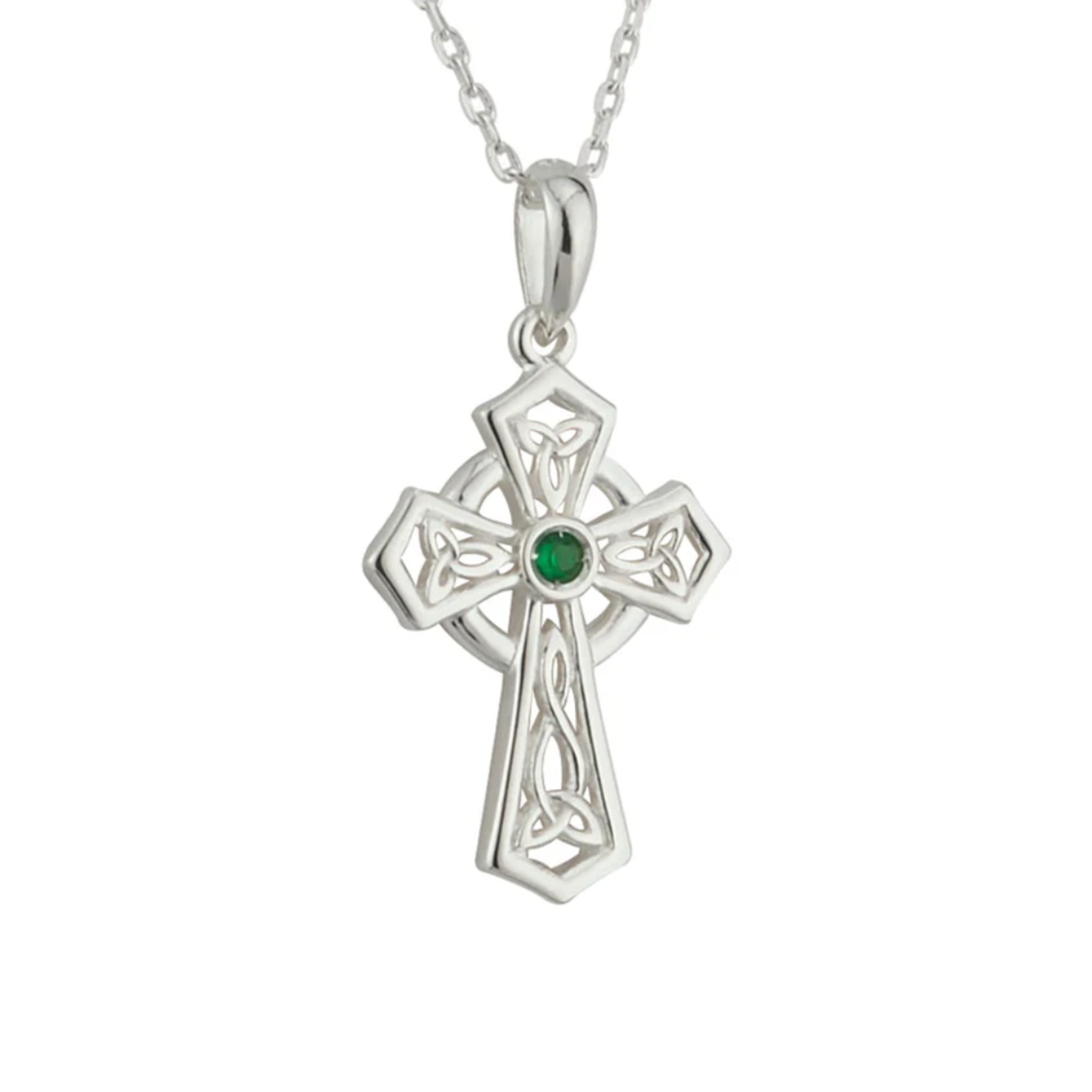 PENDANTS & NECKLACES SOLVAR STERLING TRINITY KNOT CELTIC CROSS