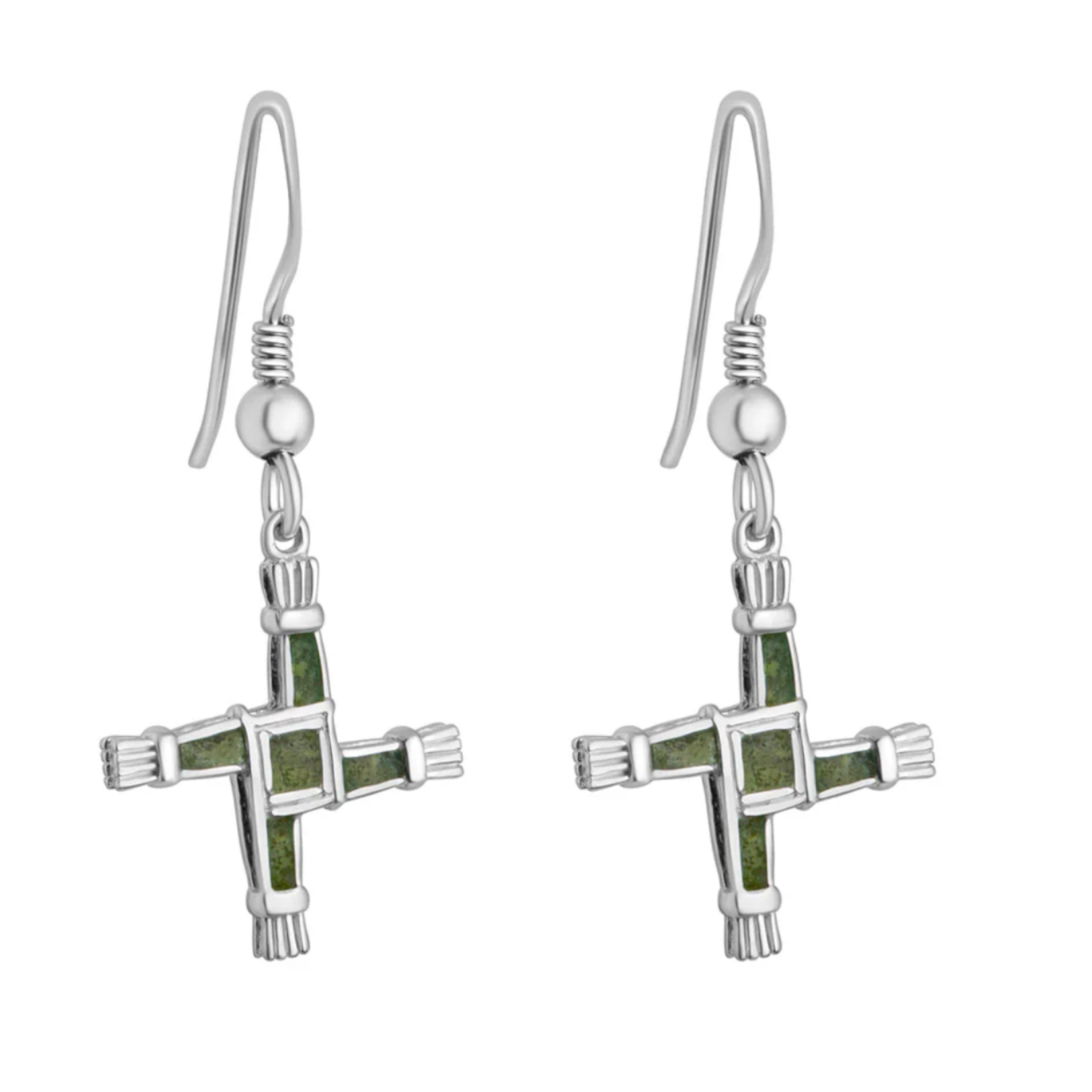 EARRINGS SOLVAR STERLING & CONNEMARA ST. BRIGID CROSS EARRINGS