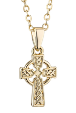 PENDANTS & NECKLACES SOLVAR GOLD PLATED SML CELTIC CROSS PENDANT