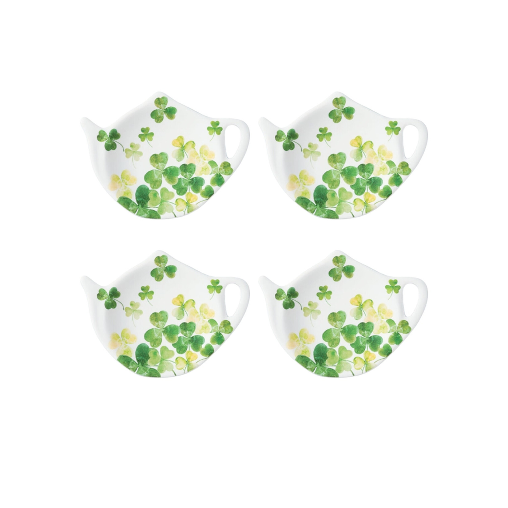 KITCHEN & ACCESSORIES NOVELTY SHAMROCKS MELAMINE TEA BAG HOLDERS - 4pc