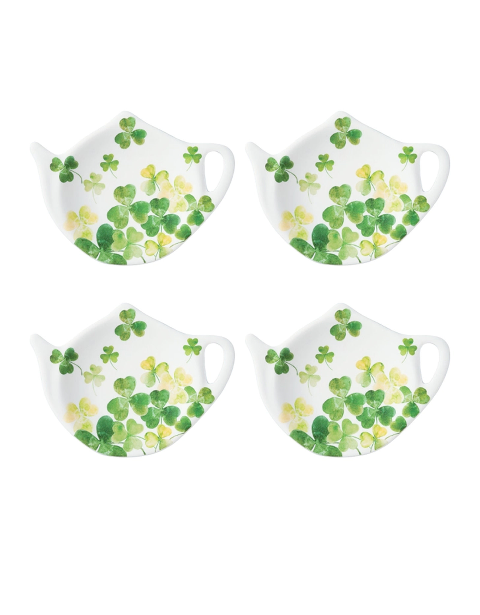 KITCHEN & ACCESSORIES NOVELTY SHAMROCKS MELAMINE TEA BAG HOLDERS - 4pc