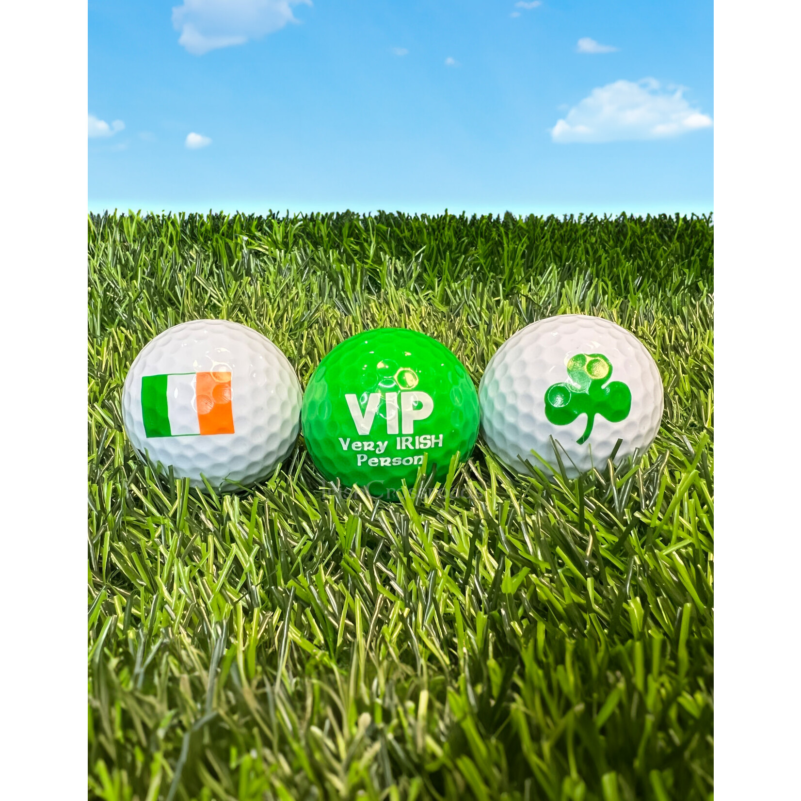 NOVELTY VIP IRISH GOLF BALLS - 3 PACK