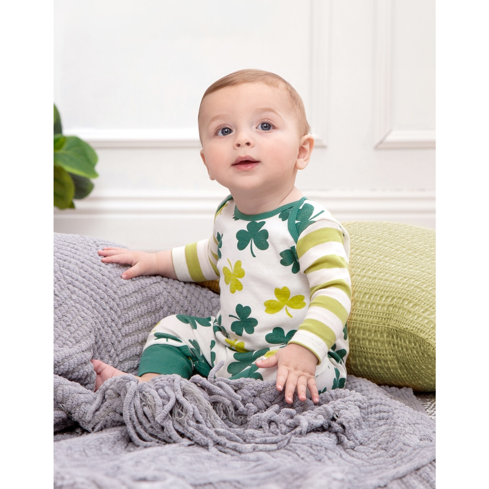 BABY CLOTHES BABY SHAMROCK & CLOVER ROMPER