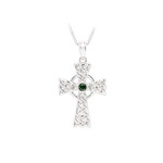 PENDANTS & NECKLACES SHANORE STERLING CELTIC CROSS w GRN CZ