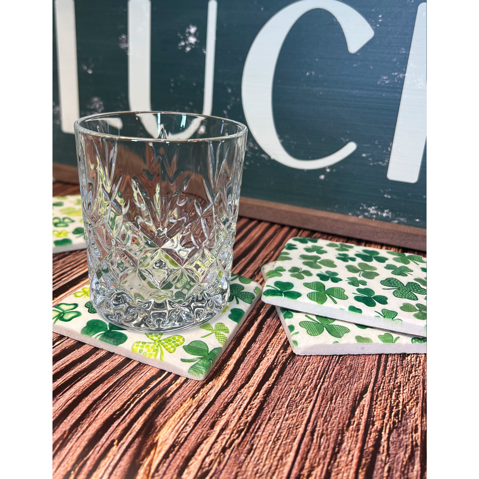 KITCHEN & ACCESSORIES SHAMROCK COASTER SET (4pc)