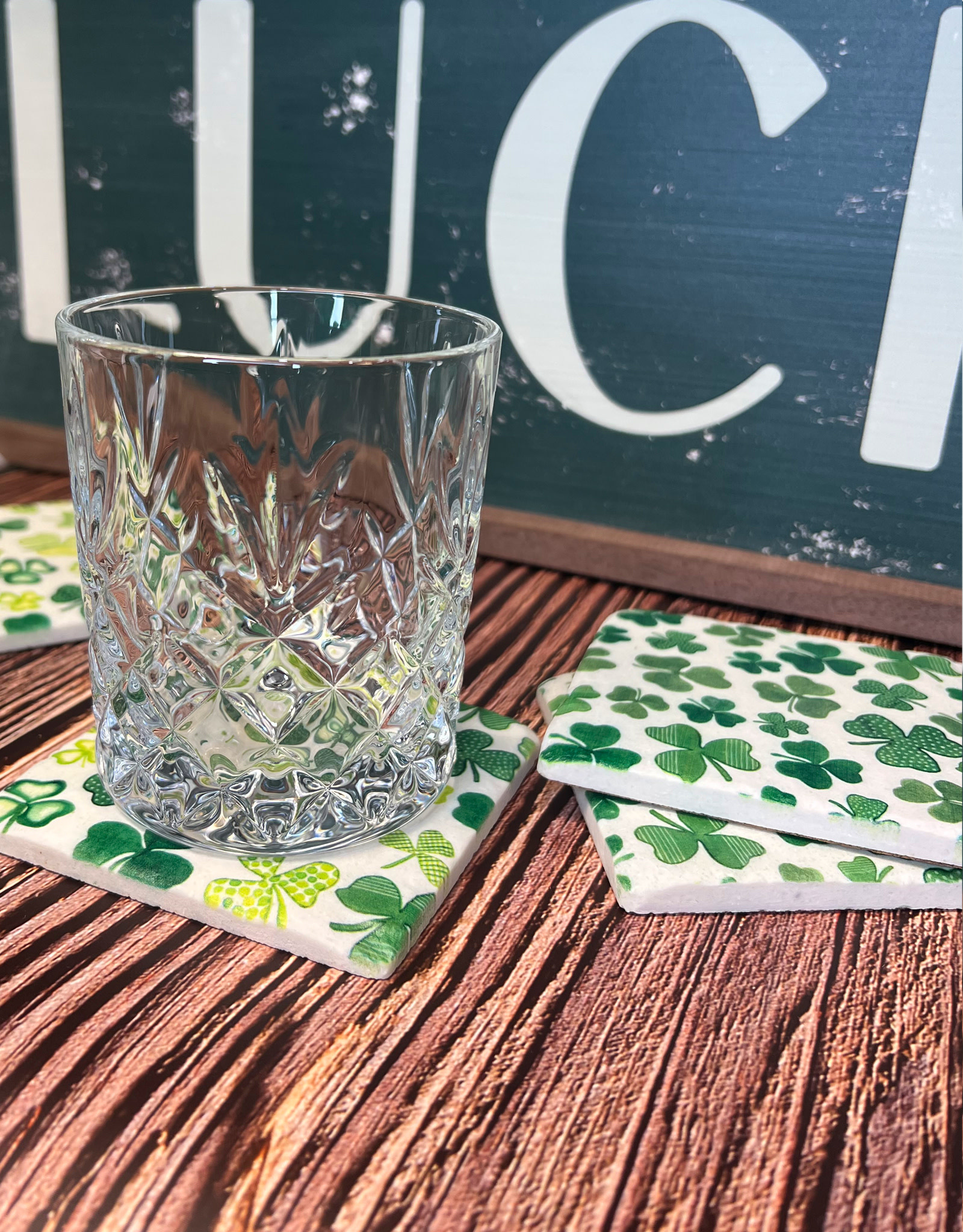 KITCHEN & ACCESSORIES SHAMROCK COASTER SET (4pc)