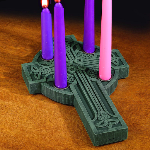 HOLIDAY CELTIC CROSS ADVENT CANDLE HOLDER