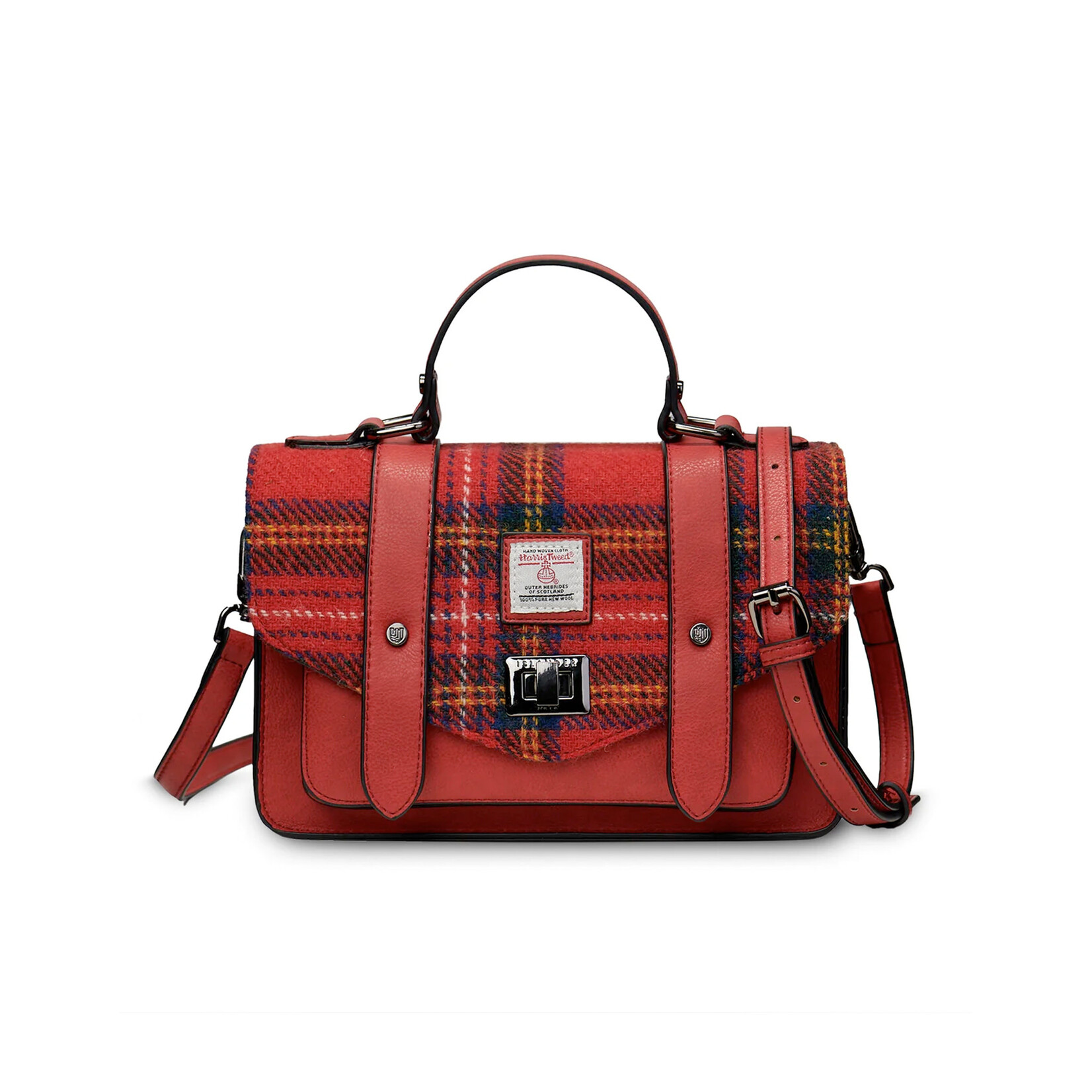 ACCESSORIES ISLANDER MEDIUM SATCHEL w HARRIS TWEED Royal Stewart