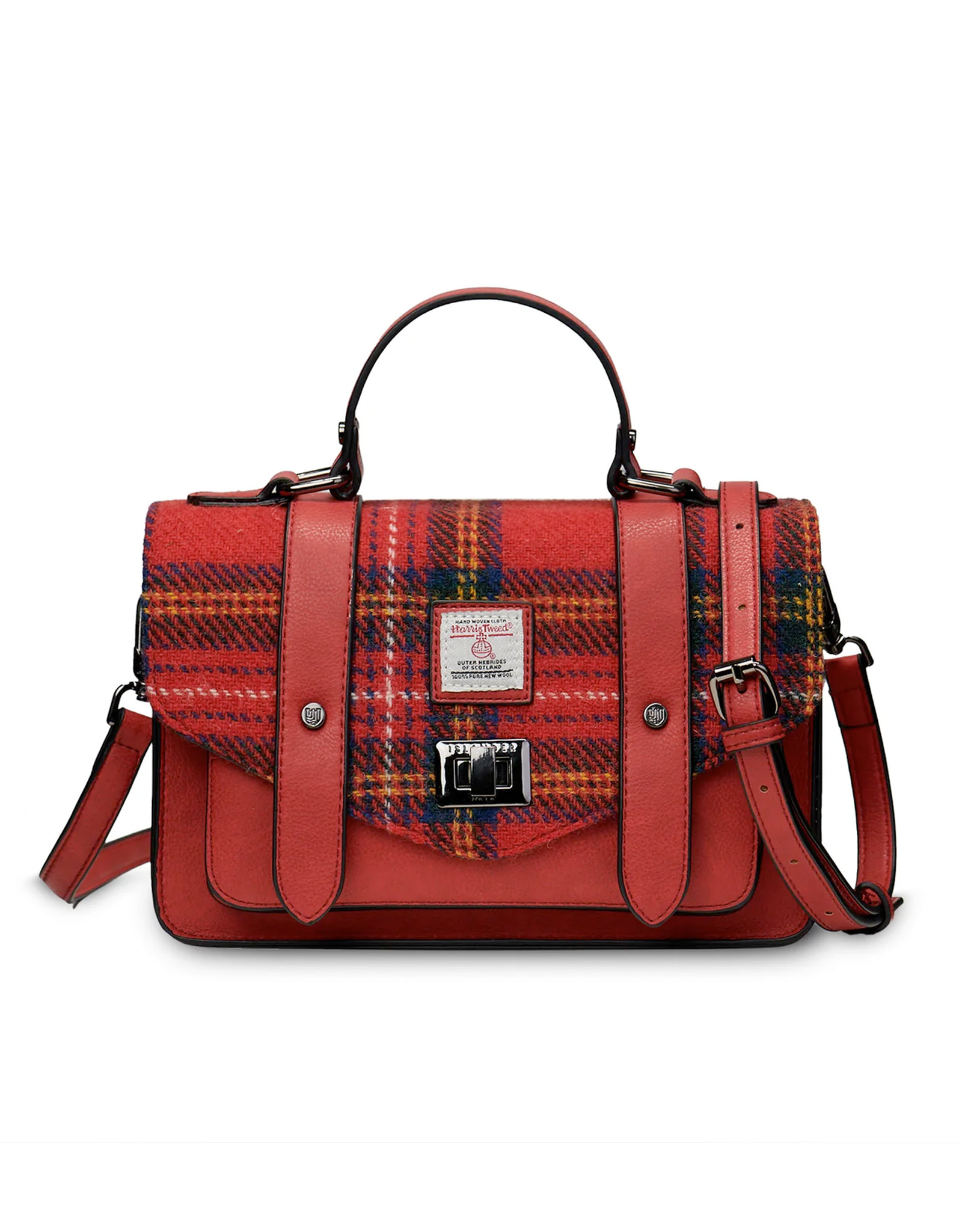 ACCESSORIES ISLANDER MEDIUM SATCHEL w HARRIS TWEED Royal Stewart