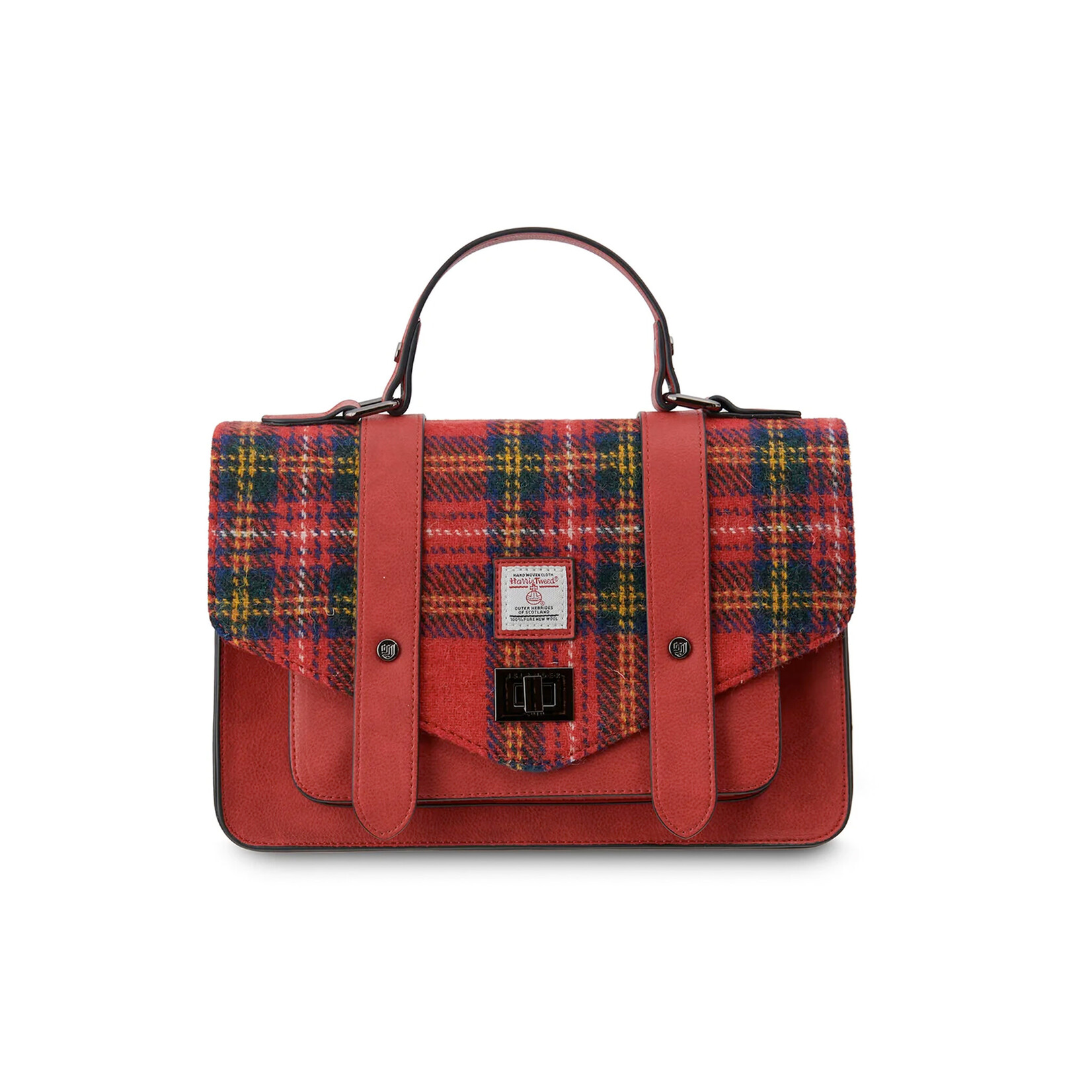 ACCESSORIES ISLANDER LARGE SATCHEL w HARRIS TWEED Royal Stewart
