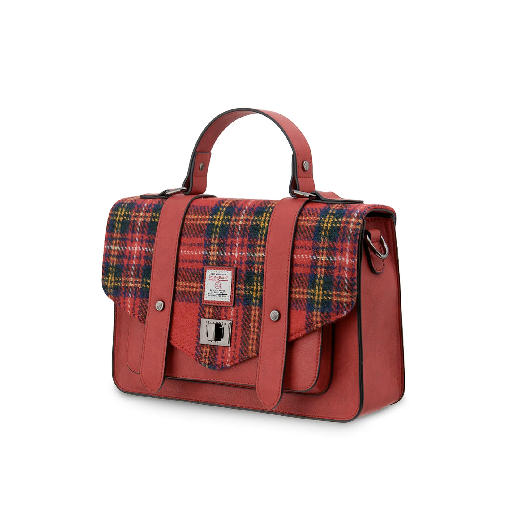 ACCESSORIES ISLANDER LARGE SATCHEL w HARRIS TWEED Royal Stewart