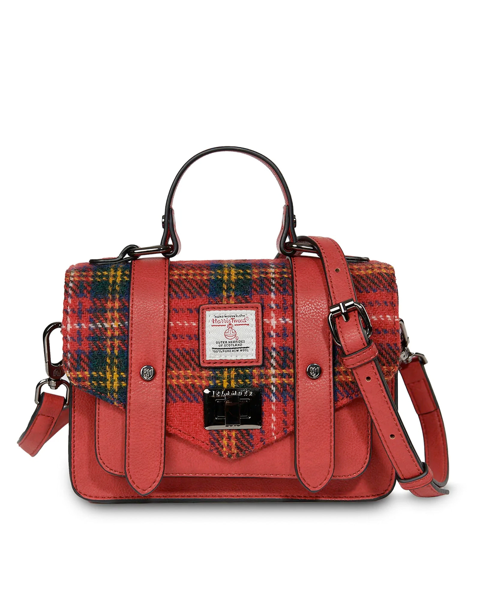 ACCESSORIES ISLANDER MINI SATCHEL w HARRIS TWEED Royal Stewart
